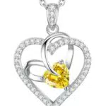 CDE Herz Kette aus Kupfer mit Geburtsstein – Geschenke für Frauen und Mütter