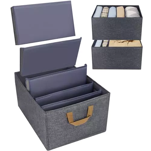 CGBOOM Hosen Organizer für Kleiderschrank, Verstellbarer Fächern Schubladen Organizer & Schrank Organizer