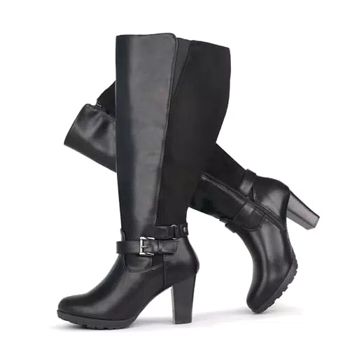 Chicblooms Damen-Stiefel in Übergröße, extra weiter Schaft