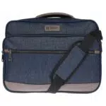 Christian Wippermann XXL Herren Umhängetasche Flugbegleiter Tasche Messenger Arbeitstasche 17 Zoll Laptoptasche Schwarz Blau