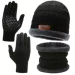 Cinsersr Mütze Schal Set Damen, Mütze Schal Handschuhe Set Damen
