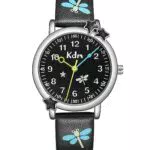 CIVO Kinderuhr Mädchen Jungen Lernuhr Leder - Armbanduhr Kinder Schwarz Analog Quarz Wasserdicht Mädchen Uhr Zeit Lernen