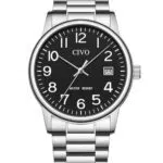 CIVO Uhren Herren Silber Armbanduhr: Wasserdicht Männer Uhr Schwarz Ziffernblatt Klassisch - Edelstahl Herren Uhr Analog Quarz mit Datum