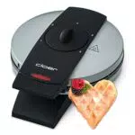 Cloer 1627-15 Waffeleisen für klassische Herzwaffeln, 930 W, stufenlos einstellbar