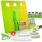 CNMTCCO Kindermesser 13-teiliges Kinder-Küchenmesser-Set zum Kleinkinder die Lernen Schneiden und Kochen von Gemüse oder Obst