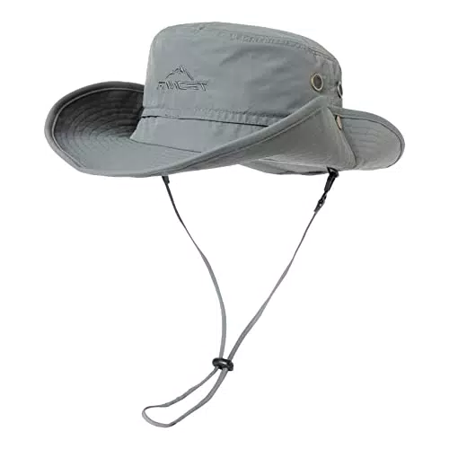 Comhats Herren Sonnenhut UV-Schutz Outdoor Fischerhut Bucket Safari Faltbarer Wanderhut Unisex Sommer Buschhut Hiking Breiter Boonie Gartenhut Wasserdicht Gelb M/