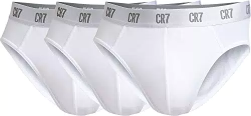 CR7 CRISTIANO RONALDO Slip Herren, Unterhose Basic Brief Weiß