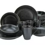 CreaTable, 22699, Serie Industrial Gold BLACK, 16-teiliges Geschirrset