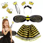 DAZZTIME Bienenkostüm Kinder, 4 Stück, Bienen Kostüm für Kinder