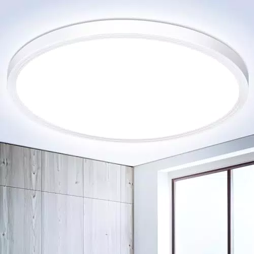 Deckenlampe LED Deckenleuchte Flach Rund - 18W 6500K 1600LM IP44 Modern Kaltweiß Led Badezimmer Lampe