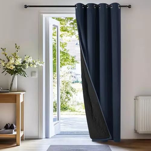 Deconovo Thermo Vorhang mit Ösen - Wärmeisolierend und Lärmschutz Vorhang