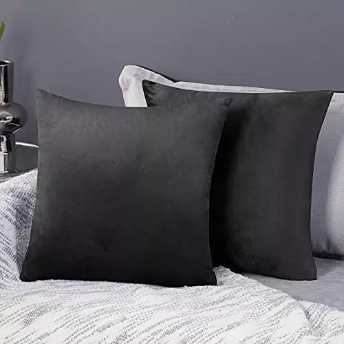 Deconovo 2er Set Samt Kissenbezüge Sofa Kissenbezug Zierkissenbezüge Weich Design Dekor Schlafzimmer Wohnzimmer Couch Büro
