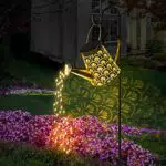 DeepDream Solar Gießkanne Lichterkette Aussen, LED Außen Solarlampen Wasserdicht Gartendeko Gießkannenlicht Lichter mit Schäferhaken