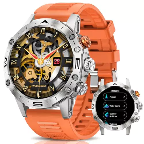 DekeFit Militär Smartwatch Herren mit Telefonfunktion