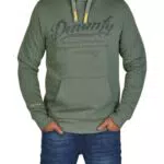 DENIMFY Hoodie Herren Regular Fit DFArno Kapuzenpullover Pullover Print Grün L