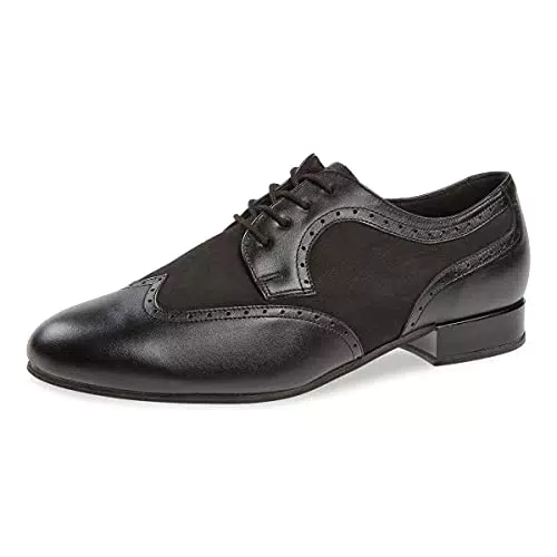Diamant Herren Tanzschuhe 089-026-145-V - Leder/Nubuckleder Schwarz - Extra Weit - 2 cm Standard-Absatz - Größe: UK 10