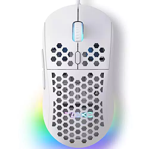 Dierya M1SE Gaming Maus mit Kabel, 12800 DPI, 6 programmierbare Tasten, RGB