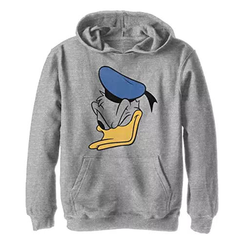 Disney Characters Donald Face Boy's Hooded Pullover Fleece