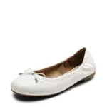 DREAM PAIRS Damen Ballerinas Schuhe Klassische Flache Ballerinas Damen Elegant mit Geschnürte Schleife Weiss 37 SDFA2310W-E