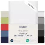 Dreamzie Premium Spannbettlaken - 100% Jersey Baumwolle - Oeko-TEX Qualität