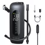 dwndpump Elektrische Luftpumpe Fahrrad 150PSI Tragbar Elektrische luftkompressor Akku Luftpumpe mit Digital LED Anzeige Reifenpumpe für Auto