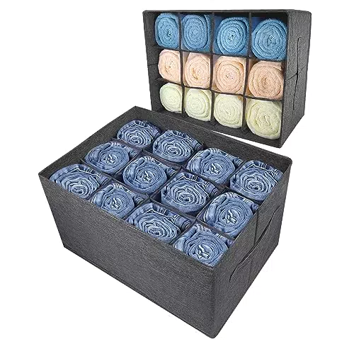 EASEVE Kleiderschrank Organizer Schublade Aufbewahrungsbox für Kleidung - 12 Zellen Ordnungssystem Schrank Kleider Aufbewahrung Boxen für Jeans