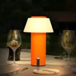 Ecvivk LED Tischlampe Kabellos Pilz Lampe Touch Dimmbare Aufladbar Akku Tischleuchte Warmweiß Nachttischlampe Tragbare Indoor & Outdoor Tischlampe Wasserdichte für Schlafzimmer/Terrasse/Essen（Orange）