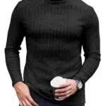 Ekouaer Rollkragenpullover Herren Langarm Thermooberteil Slim Fit