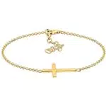 Elli Armband Damen Kreuz Glaube in 925 Sterling Silber rosévergoldet