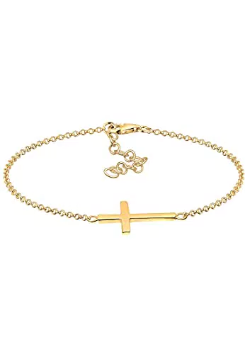 Elli Armband Damen Kreuz Glaube in 925 Sterling Silber rosévergoldet