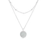 Elli Halskette Damen Layer Look Münze Plättchen Vintage mit Kristallen in 925 Sterling Silber