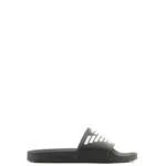 Emporio Armani Unisex Bold Eagle Logo Slide Sandal, Black+White