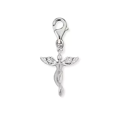 Engelsrufer Damen Charm Anhänger Schutzengel Symbol Silber aus Sterling Silber - Karabinerverschluss - nickelfrei