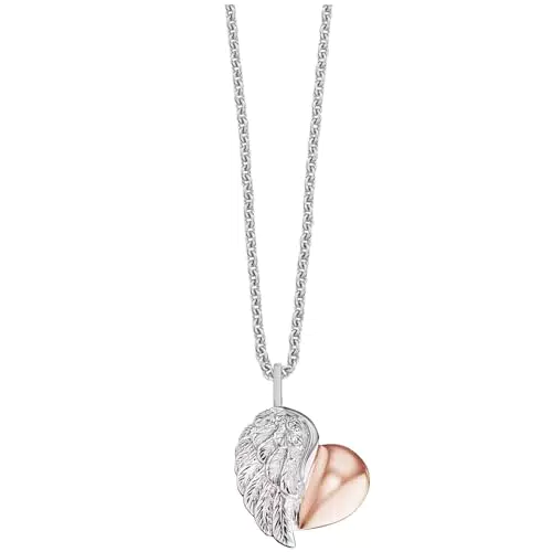 Engelsrufer Damen Halskette aus Sterling Silber, Herzflügel-Anhänger mit Zirkonia