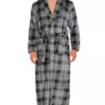 ENJOYNIGHT Herren Bademantel Flauschig Fleece Kuschelweich Saunamantel