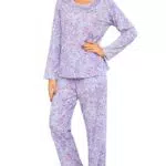 ENJOYNIGHT Schlafanzug Damen Lang Pyjama Set Baumwolle Langarm Nachtwäsche Zweiteiliger Hausanzug mit Taschen