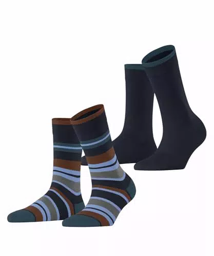 ESPRIT Damen Socken Retro Stripe Multipack W So Baumwolle gemustert 2 Paar