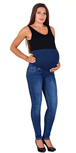ESRA Schwangerschaftshose Umstandshose Jeans Hose Skinny für Schwangerschaft Maternity J531