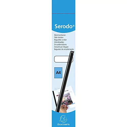 Exacompta 397080E 25er Pack Serodo Klemmschienen kristall 3 mm für DIN A4 bis zu 30 Blatt ideal für Bewerbungen