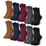 Falechay 10 Paar Socken Damen Damensocken Mehrfarbig Mit Streifen Punkte Socken Baumwollsocken Sportsocken Bunte Socken Damen Fünf-Farben