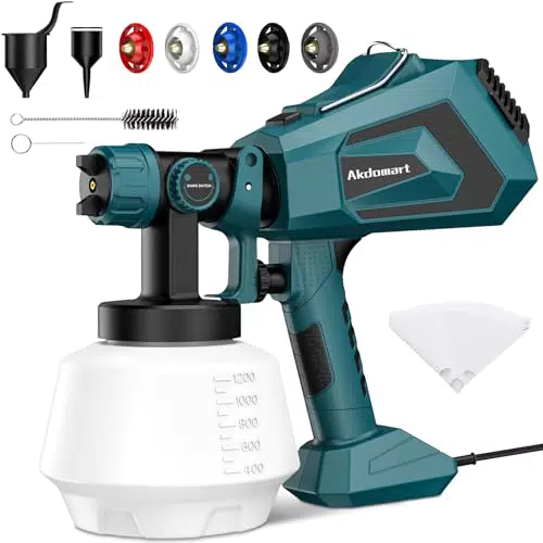 Farbsprühsystem Farbsprühpistole, Akdomart AK-17 700W HVLP Lackierpistole Elektrisch