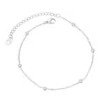 FindChic Damen Fusskette Mode Trendy Edelstahl Einstellbare Fußkettchen Perlen Feine Kette All-Match Fußkettchen Frauen Knöchel Strands Schmuck Silber