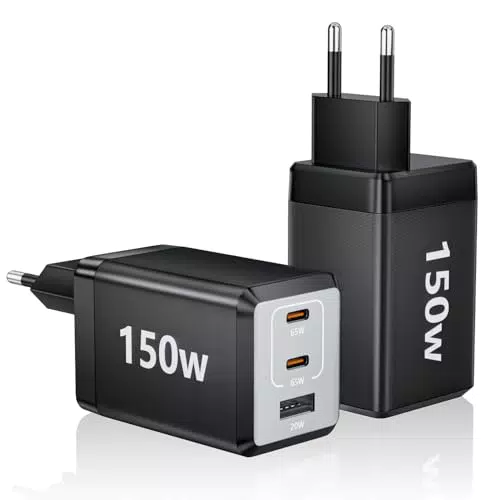 FINIBO 150W USB C Ladegerät: 3-Port GaN Super Schnellladegerät