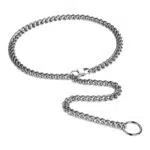Flongo Choker Lariat Halskette für Damen: 22 Zoll Edelstahl Kubanische Kette Panzerkette mit O-Ring Kreis Anhänger Punk Sexy Lange Schlupfkette Y Tropfen Halskette verstellbar Silber