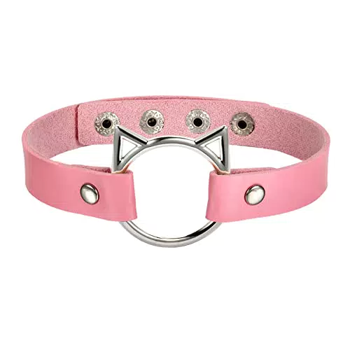 Flongo Tattoo Choker Leder Halsband Lederhalsband Damen