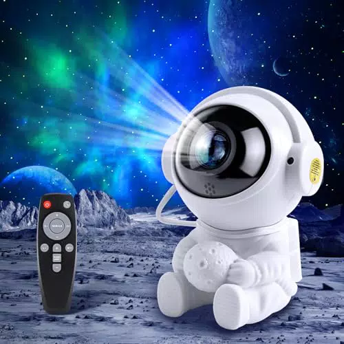 Fokky Sternenhimmel Projektor Astronaut Projektor, LED Nachtlicht Kinder 9 Nebelmodi 2 Sternenmodi Fernbedienung einstellbare
