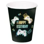 Folat 24965 Videospiel Party Zubehör Trinkbecher - Level Up - 250 ml - 8 Stück - Geburtstag Spiel Party Geschirr