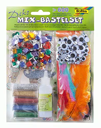 folia 12420 - Deko-Mix Bastelset, 600 Teile, sortiert