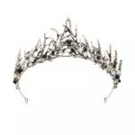FRCOLOR Schwarze Perle Krone Barock Strass Krone Krone Braut Frauen Hochzeit Tiara für Unkraut Jäten Halloween Party