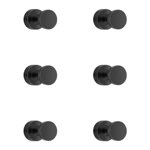 Fugoviin 6 Pack Klebehaken Schwarz Extra Stark, Haken Selbstklebend